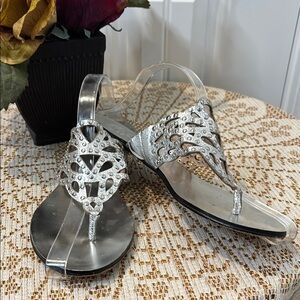 Vince Camuto Silver Reflective Sandals Size 8.5